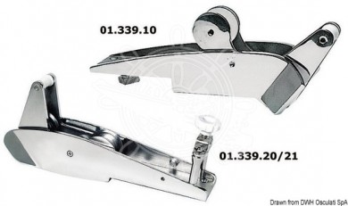 Bow roller inox wide overhang area