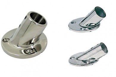 Round fitting for pulpits and pushpits 30°/45°/60° inox 