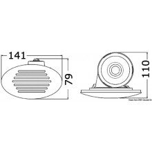Flush-mount foldaway horn with spiral amplifier 12V