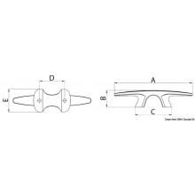 Cleat inox 158/205mm black