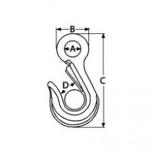 Hook inox L100mm D20.5mm