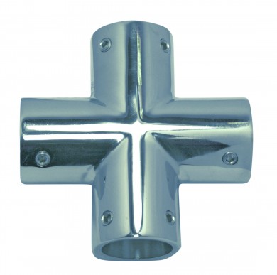 4-way tee 22/25mm inox