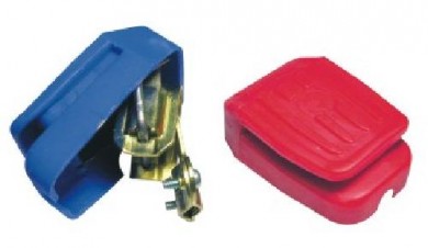 Quick release battery connectors with cap (pair)